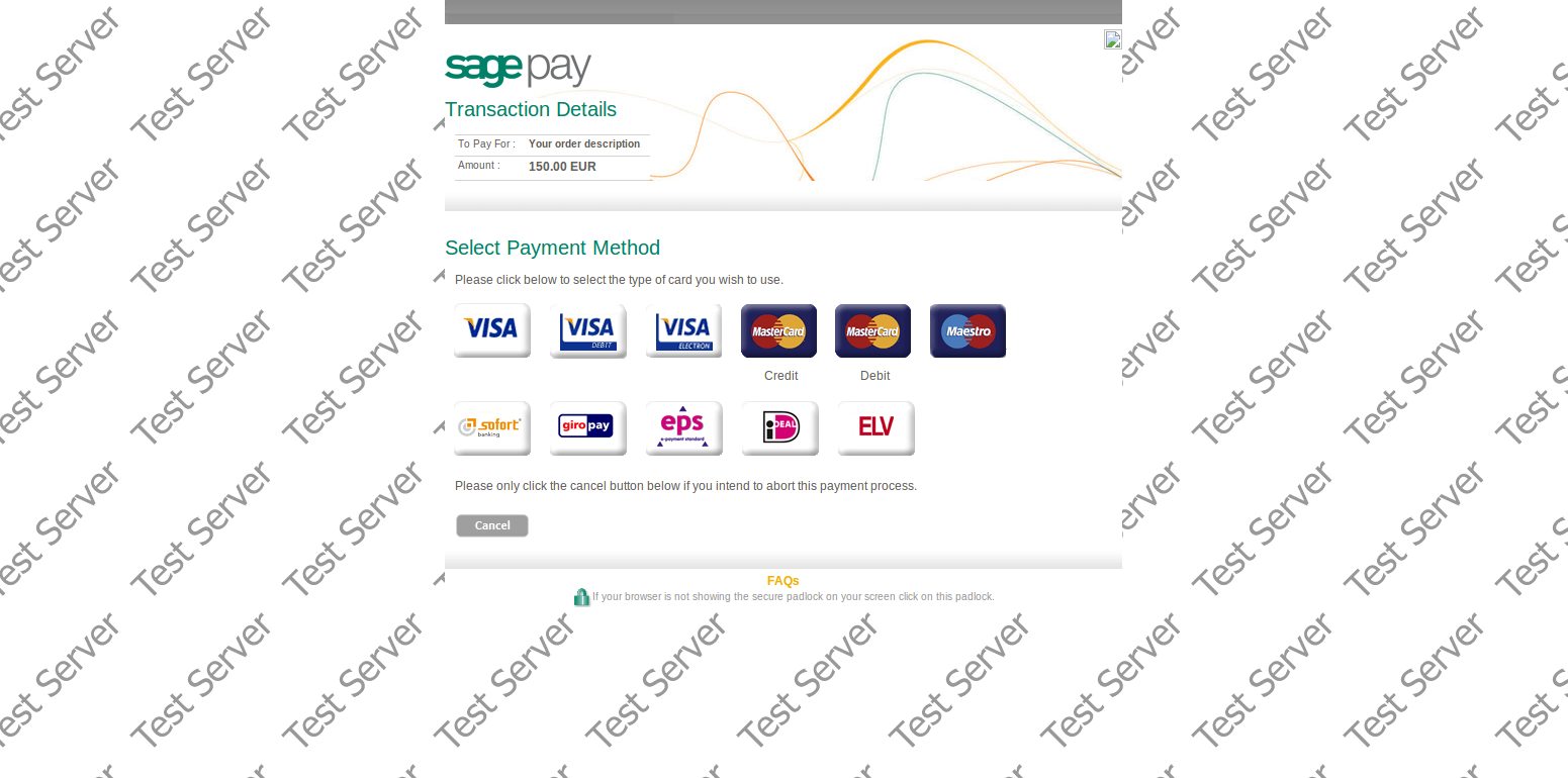 Payment Page Sage Pay